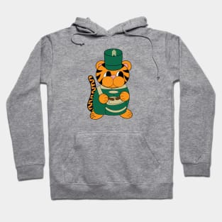 Marching Band Tiger Drum Green and Gold Hoodie